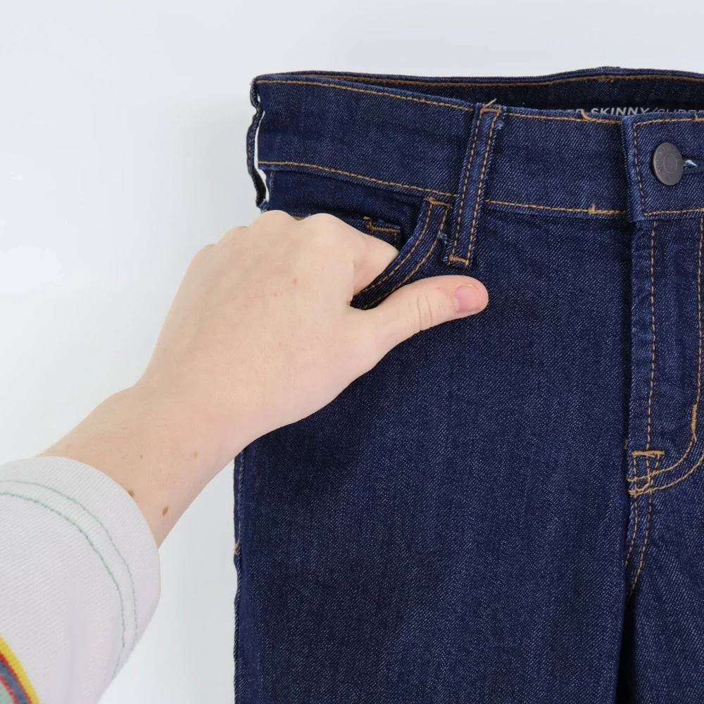 Old Navy Super Skinny Jeans‎ Mid Rise Womens Size 0 Short Blue Dark Wash Stretch